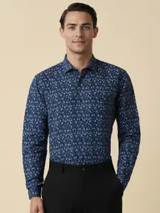 Allen Solly Slim Fit Floral Printed Cotton Linen Formal Shirt