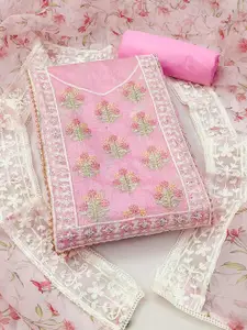 Peachmode Embroidered Unstitched Dress Material