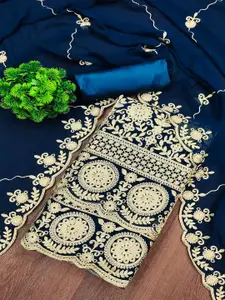 Peachmode Embroidered Silk Georgette Unstitched Dress Material