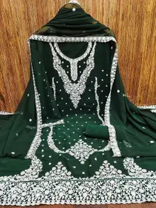 Peachmode Embroidered Silk Georgette Unstitched Dress Material