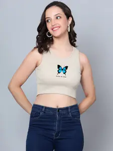 Fashion And Youth Graphic Printed Crop Top