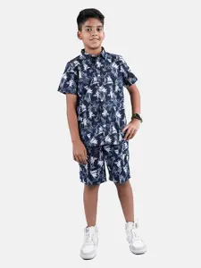 KiddoPanti Boys Printed Shirt with Shorts