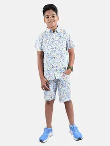 KiddoPanti Boys Printed Shirt with Shorts