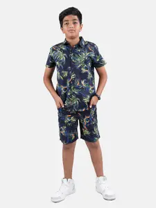 KiddoPanti Boys Printed Shirt with Shorts