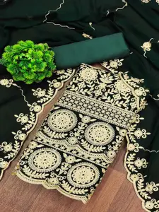 Peachmode Embroidered Silk Georgette Unstitched Dress Material