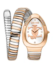 Just Cavalli Women Embellished Dial & Stainless Steel Wrap Analogue Watch JC1L227M0075