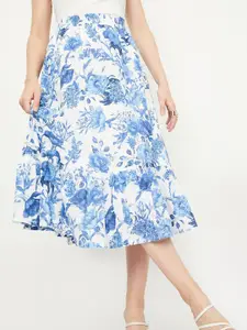 max Printed Pure Cotton Maxi Flared Skirt
