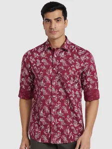 ColorPlus Floral Printed Cotton Linen Casual Shirt