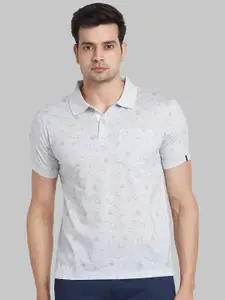 Raymond Floral Printed Polo Collar Cotton Contemporary Fit Casual T-Shirts