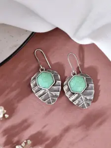 DASTOOR Silver-Plated Leaf Shaped Drop Earrings