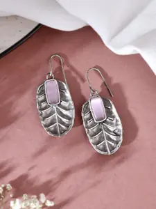 DASTOOR Silver-Plated Leaf Shaped Drop Earrings