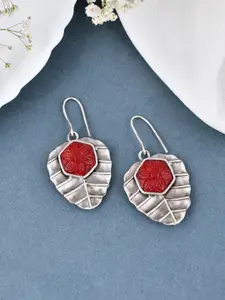 DASTOOR Silver Plated Oxidised Drop Earrings