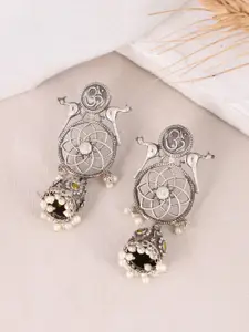 DASTOOR Silver-Plated Oxodise Jhumkas