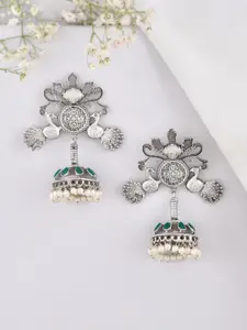 DASTOOR Silver-Plated Oxodise Jhumkas