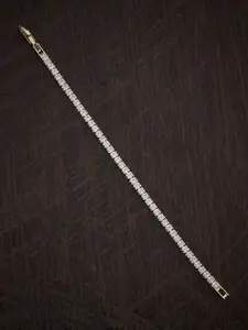 Kushal's Fashion Jewellery Cubic Zirconia Gold Plated Link Bracelet