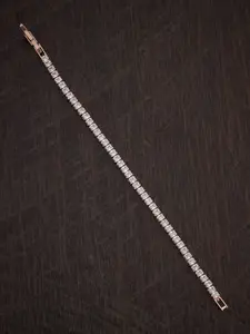 Kushal's Fashion Jewellery Women Cubic Zirconia Rose Gold-Plated Link Bracelet