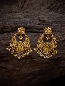 Kushal's Fashion Jewellery Gold-Plated Beaded Contemporary Antique Chandbalis