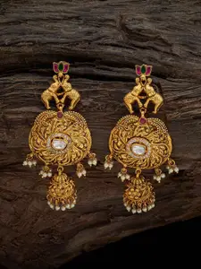 Kushal's Fashion Jewellery Gold-Plated Contemporary Drop Earrings