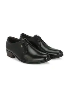 Egoss Men Round Toe Leather Formal Derbys Shoes