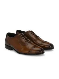 Egoss Men Round Toe Leather Formal Brogues Shoes