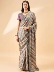 Anouk Striped Brasso Saree