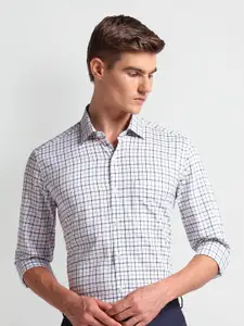 Arrow Slim Fit Grid Tattersall Checked Pure Cotton Formal Shirt