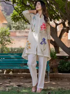 FASHION DWAR Floral Printed Pure Cotton Top With Trouser
