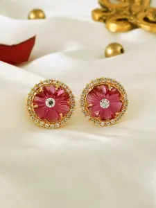 Voylla Gold-Plated Kundan Studded Studs Earrings