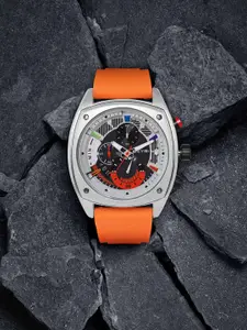 EXTRI Men Textured Dial & Silicon Straps Analogue and Digital Chronograph Watch X6056-B