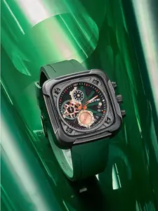 EXTRI Men Textured Dial & Silicon Straps Analogue Chronograph Watch X6057-H