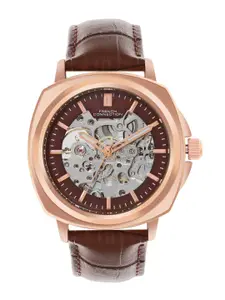 French Connection Men Skeleton Dial & Leather Straps Analogue Automatic Watch FCA07BR