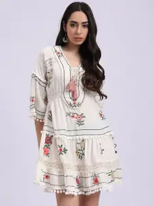 Knitstudio Floral Embroidered Pure Cotton Dress