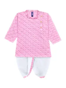 BAESD Boys Ethnic Motifs Printed Mandarin Collar Kurta with Dhoti Pants