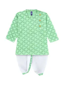 BAESD Boys Ethnic Motifs Printed Regular Kurta with Dhoti Pants