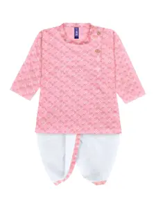 BAESD Boys Ethnic Motifs Printed Mandarin Collar Kurta with Dhoti Pants