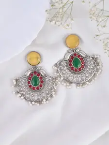 DASTOOR Gold Plated Artificial Stones Chandbalis