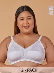 MAASHIE Plus Size Pack Of 2 Full Coverage Bra All Day Comfort