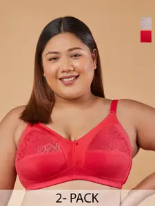 MAASHIE Plus Size Pack Of 2 Full Coverage Bra All Day Comfort