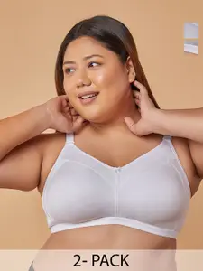 MAASHIE Plus Size Pack Of 2 Full Coverage T-shirt Bras With All Day Comfort