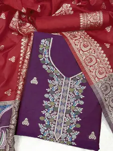 ZARIMO Raw Silk Unstitched Dress Material