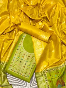 ZARIMO Raw Silk Unstitched Dress Material