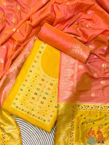 ZARIMO Raw Silk Unstitched Dress Material