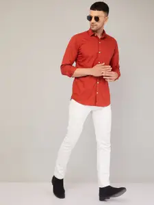 LOUIS MONARCH Comfort Spread Collar Long Sleeves Slim Fit Cotton Casual Shirt