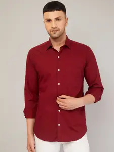 LOUIS MONARCH Comfort Spread Collar Long Sleeves Slim Fit Cotton Casual Shirt