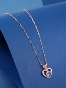 Ramdev Art Fashion Jwellery Rose Gold-Plated & Heart Shaped Pendants with Chain