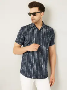 LOUIS MONARCH Comfort Slim Fit Vertical Stripes Cotton Casual Shirt