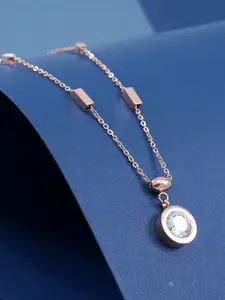 Ramdev Art Fashion Jwellery Brass Rose Gold-Plated Necklace