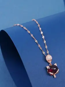 Ramdev Art Fashion Jwellery Rose Gold-Plated AD-Studded Necklace