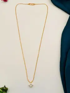 DressBerry Gold-Plated American Diamond Chain With Pendant