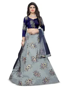 Rujave Woven Design Semi-Stitched Lehenga & Unstitched Blouse With Dupatta